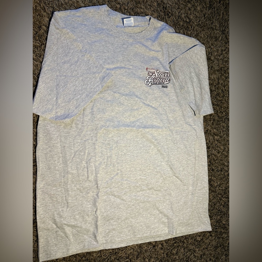 Gray men t-shirt , street festival size large